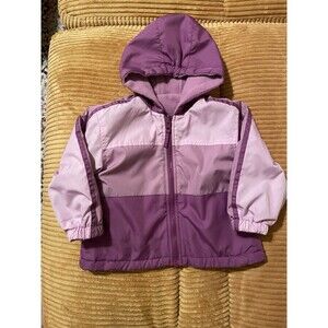 Vtg Oshkosh B’gosh Sz 4T Zip Up Reversible Hooded Jacket Light & Dark Purple USA